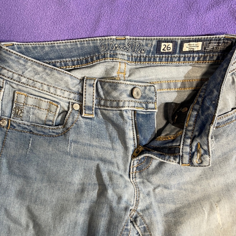 Miss Me light blue denim